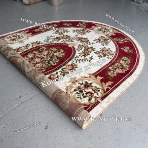 РОССИЙСКИЙ ЖАККАРДОВЫЙ КОВЕР КРАСНЫЙ МЕДАЛЬОН ОВАЛЬНЫЙ